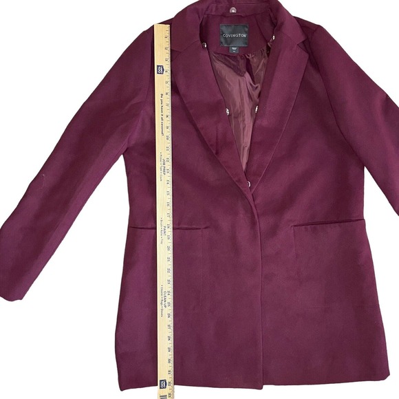 Covington Missy Fur Lapel Coat Half Button Closure Fig Women's Size Large NWT - Picture 9 of 11